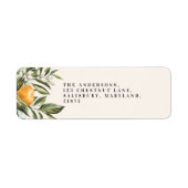 Citrus oranje blossom botanische rustige bruidskic etiket (Voorkant)
