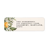 Citrus oranje blossom botanische rustige bruidskic etiket (Voorkant)