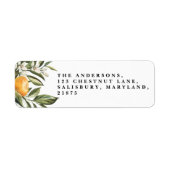 Citrus oranje blossom botanische rustige bruidskic etiket (Voorkant)