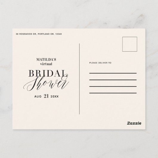 Citrus oranje blossom virtueel vrijgezellenfeest briefkaart (Achterkant)