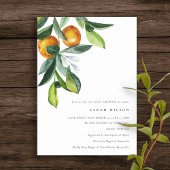 Citrus Oranje Botanical Boho Baby shower Invite Bedankkaart