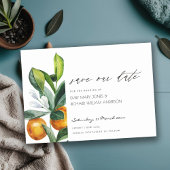Citrus Oranje Botanical Boho Save the Date Invite Bedankkaart