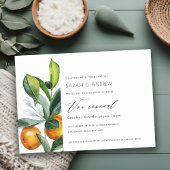 Citrus Oranje Botanical Boho Vow Renewal Invite Bedankkaart