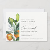 Citrus Oranje Botanical Boho Vow Renewal Invite Bedankkaart (Voorkant)
