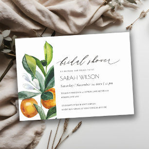 Citrus Oranje Botanical Boho Vrijgezellenfeest Inv Bedankkaart