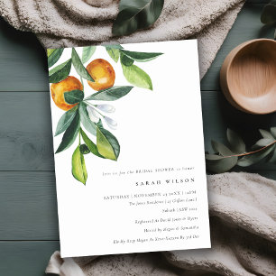 Citrus Oranje Botanical Boho Vrijgezellenfeest Inv Bedankkaart