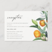 Citrus Oranje Botanical Boho Wedding Reception Informatiekaartje (Voorkant)