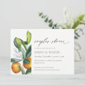 Citrus Oranje Botanische Boho Couples Shower Invit Bedankkaart (Staand voorkant)