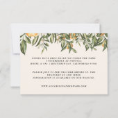 Citrus oranje botanische moderne rustieke details RSVP kaartje (Achterkant)
