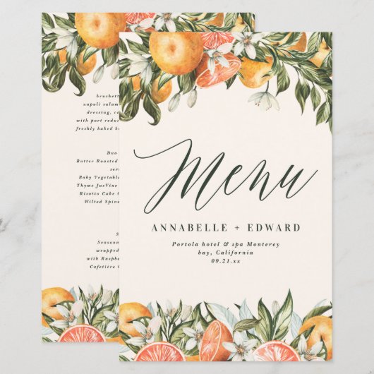 Citrus oranje botanische moderne rustige (Voorkant / Achterkant)