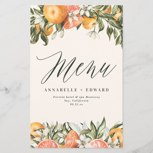 Citrus oranje botanische moderne rustige (Voorkant)