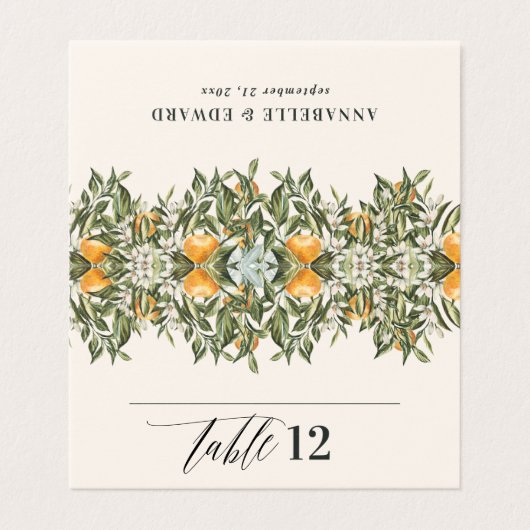 Citrus oranje botanische moderne rustige plaatskaa kaart (Buitenkant ongevouwen)