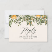 Citrus oranje botanische moderne rustige RSVP (Voorkant)
