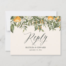 Citrus oranje botanische moderne rustige RSVP Kaartje