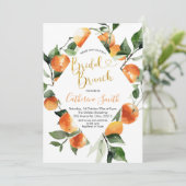 Citrus Oranje Bridal Brunch Uitnodiging (Staand voorkant)