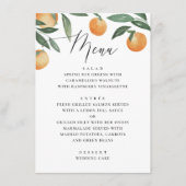 Citrus Oranje Bruiloft | Botanische Calligrafie Menu (Voorkant)