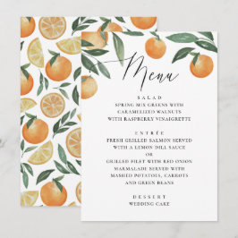 Citrus Oranje Bruiloft | Botanische Calligrafie Menu