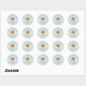 Citrus Oranje Bruiloftsfeest  Ronde Sticker (Vel)