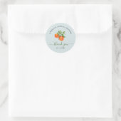 Citrus Oranje Bruiloftsfeest  Ronde Sticker (Tas)