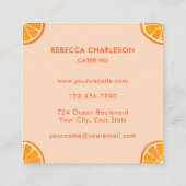 Citrus Oranje Catering Vierkante Visitekaartje (Achterkant)