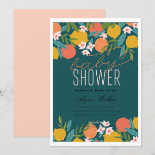 Citrus Oranje Cutie Lemon Baby shower Kaart