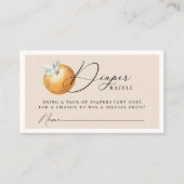 Citrus Oranje Elegant Diaper Raffle Enclosure Card Plaatskaartje (Voorkant)