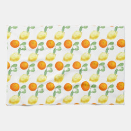 Citrus Oranje en Lemon Print Theedoek