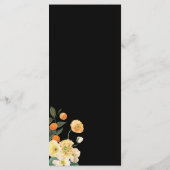 Citrus Oranje Floral-minimalistisch Menu (Achterkant)
