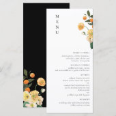 Citrus Oranje Floral-minimalistisch Menu (Voorkant / Achterkant)