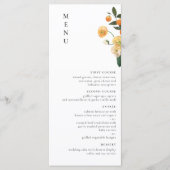 Citrus Oranje Floral-minimalistisch Menu (Voorkant)