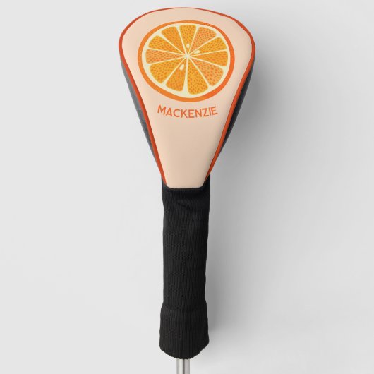 Citrus Oranje Fruit, op maat gesneden Golfheadcover (Voorkant)