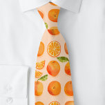 Citrus Oranje Fruitenvun Stropdas<br><div class="desc">Vun en stevige oranje citrusvruchtenpatroon op een lichtroze achtergrond. Verfrissing! Originele kunst van Nic Squirrell.</div>