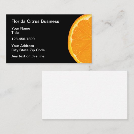 Citrus Oranje-fruitthema, vers Visitekaartje (Voorkant / Achterkant)