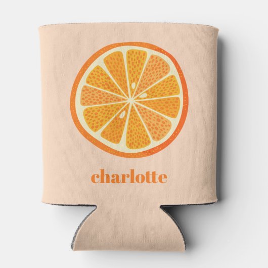 Citrus Oranje Fun, gepersonaliseerd Blikjeskoeler (Achterkant)