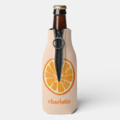 Citrus Oranje Fun, gepersonaliseerd Flesjeskoeler (Fles Achterkant)