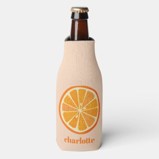 Citrus Oranje Fun, gepersonaliseerd Flesjeskoeler (Fles Voorkant)