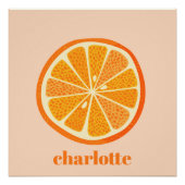 Citrus Oranje Fun, gepersonaliseerd Perfect Poster (Voorkant)