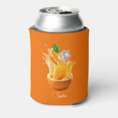 Citrus Oranje Fun Personalized Seltzer Koelbox Blikjeskoeler (Blikje Achterkant)