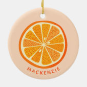 Citrus Oranje - Gepersonaliseerd Keramisch Ornament (Achterkant)