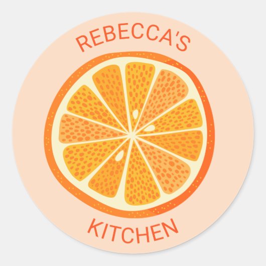 Citrus Oranje - Gepersonaliseerd Ronde Sticker (Voorkant)