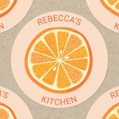 Citrus Oranje - Gepersonaliseerd Ronde Sticker