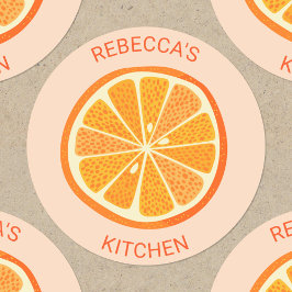 Citrus Oranje - Gepersonaliseerd Ronde Sticker