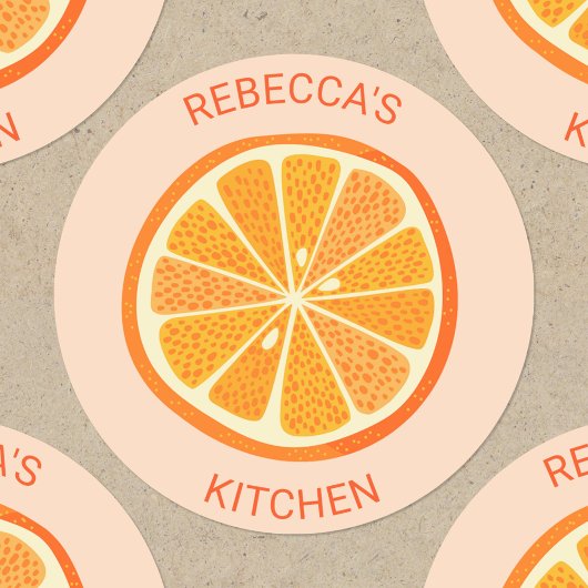 Citrus Oranje - Gepersonaliseerd Ronde Sticker