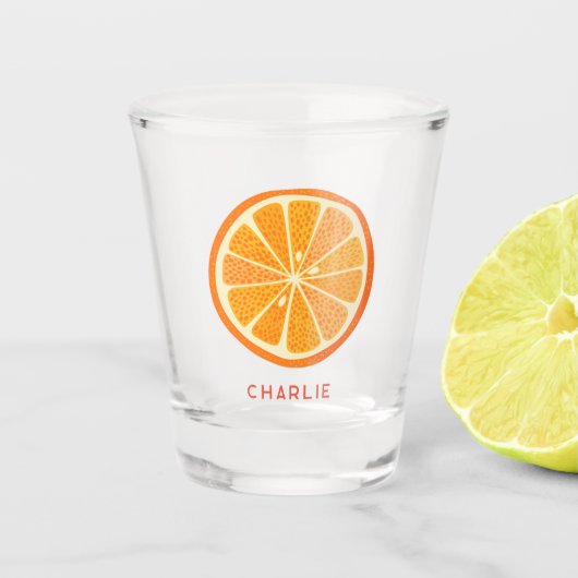 Citrus Oranje - Gepersonaliseerd Shot Glas (Voorkant)