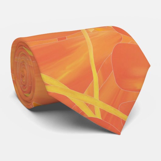 Citrus Oranje Grapefruit Slice Art Stropdas (Opgerold)