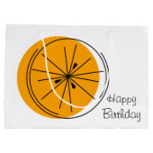 Citrus Oranje Happy Birthday-cadeautas groot Groot Cadeauzakje (Achterkant)