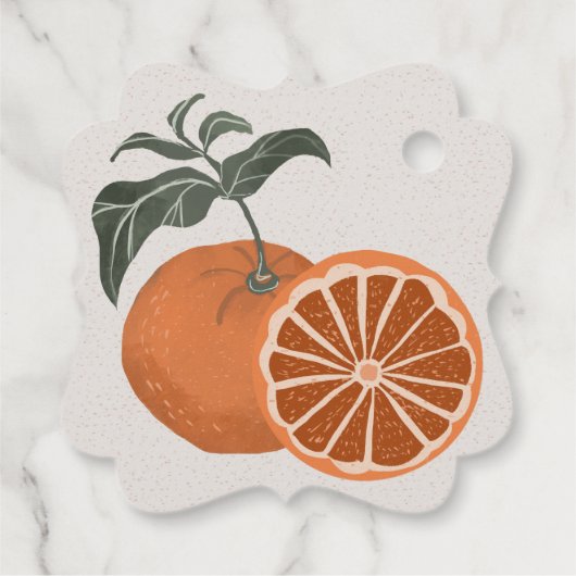 Citrus Oranje Kleine Cutie Geslacht Onthullen Part Bedankjes Labels (Achterkant)