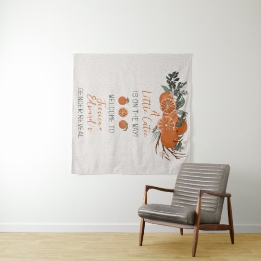 Citrus Oranje Kleine Cutie Geslacht Onthullen Part Wandkleed (In Situ (horizontaal))