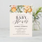 Citrus, oranje + lossom virtueel baby shower (Staand voorkant)