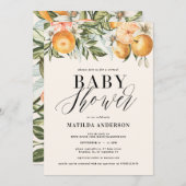 Citrus, oranje + lossom virtueel baby shower (Voorkant / Achterkant)